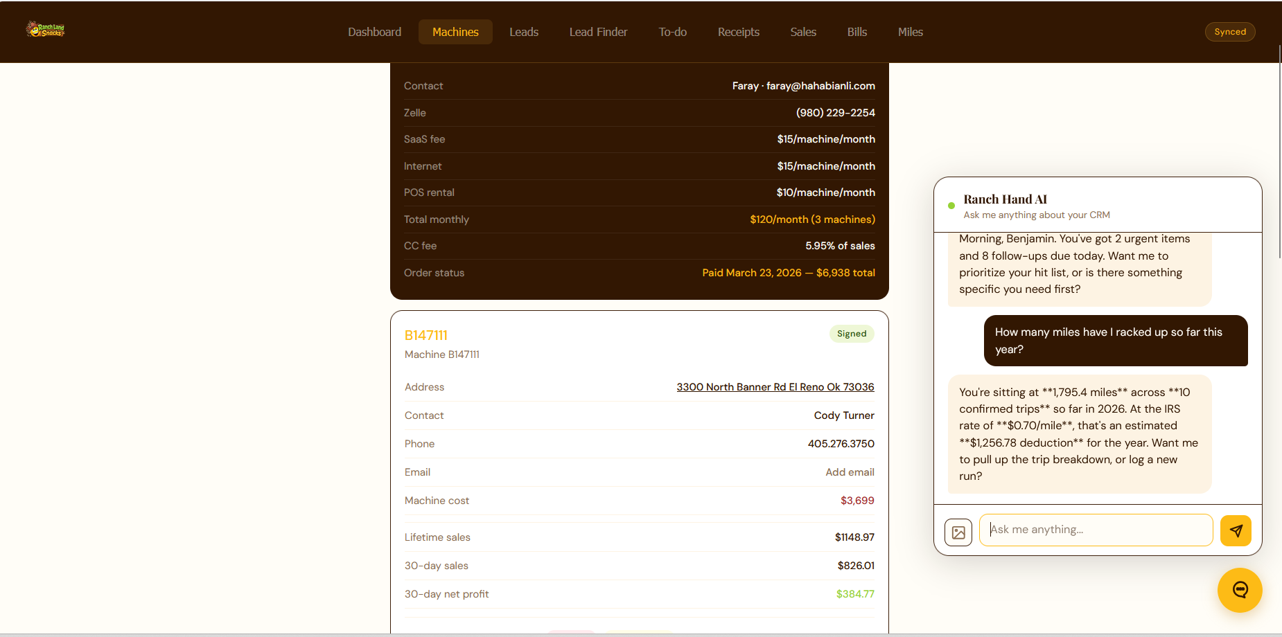 VendBase per-machine location profitability after all HAHA fees